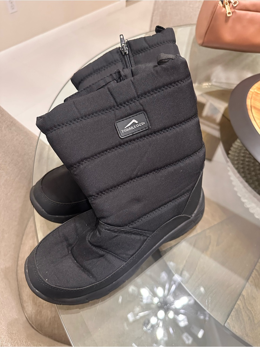 Kids' Black Insulated Snow Boots